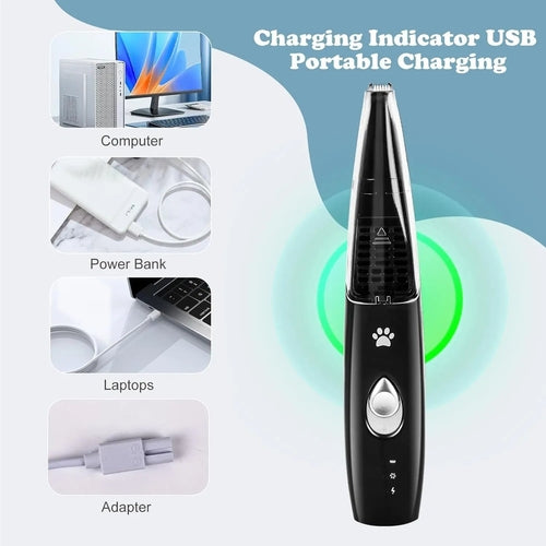 Pet Paw Trimmer With Vacuum Suction Cordless Electric Professional 2