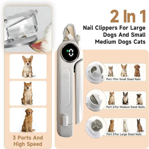 2-in-1 Dog Cat Nail tool Ultra Quiet with Splash Guard Dog Cat Nail